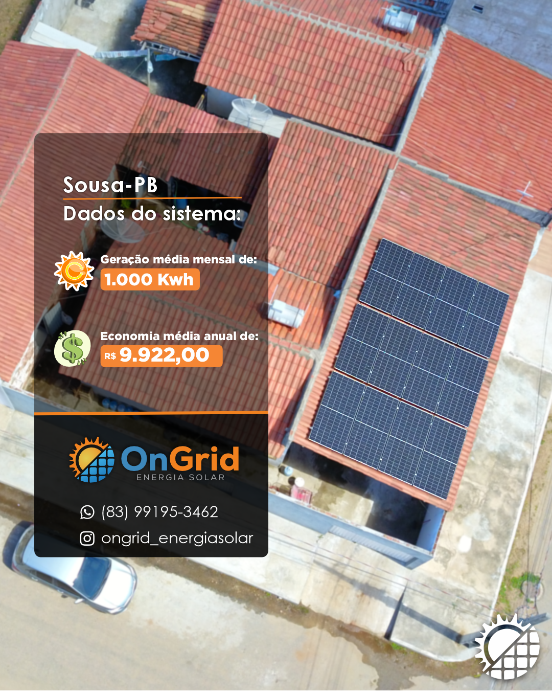 Sistema de 1.000 kWh/mês — Sousa-PB