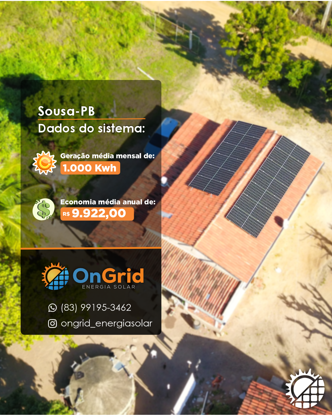 Sistema de 1.000 kWh/mês — Sousa-PB